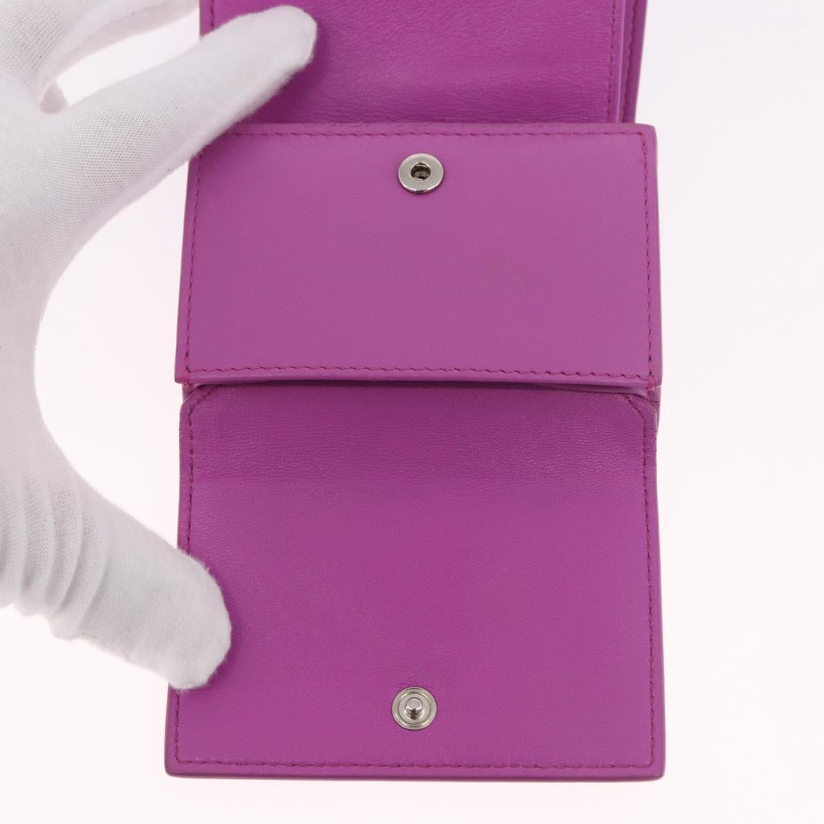 BALENCIAGA Compact Wallet Leather Pink Silver 558208 Auth 189571M