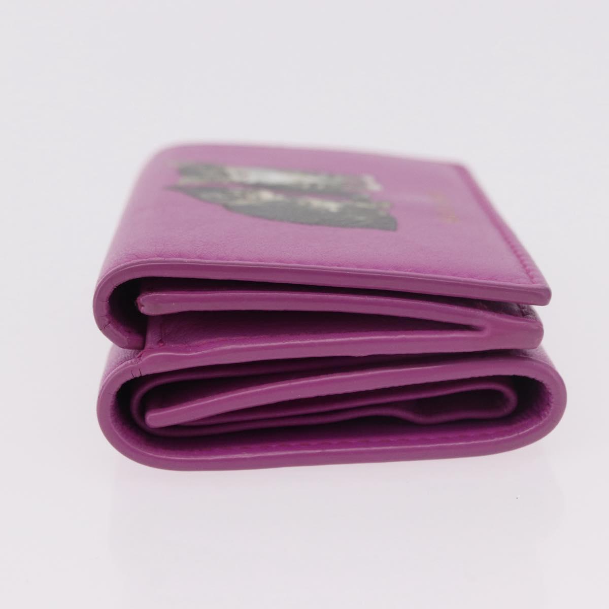 BALENCIAGA Compact Wallet Leather Pink Silver 558208 Auth 189571M