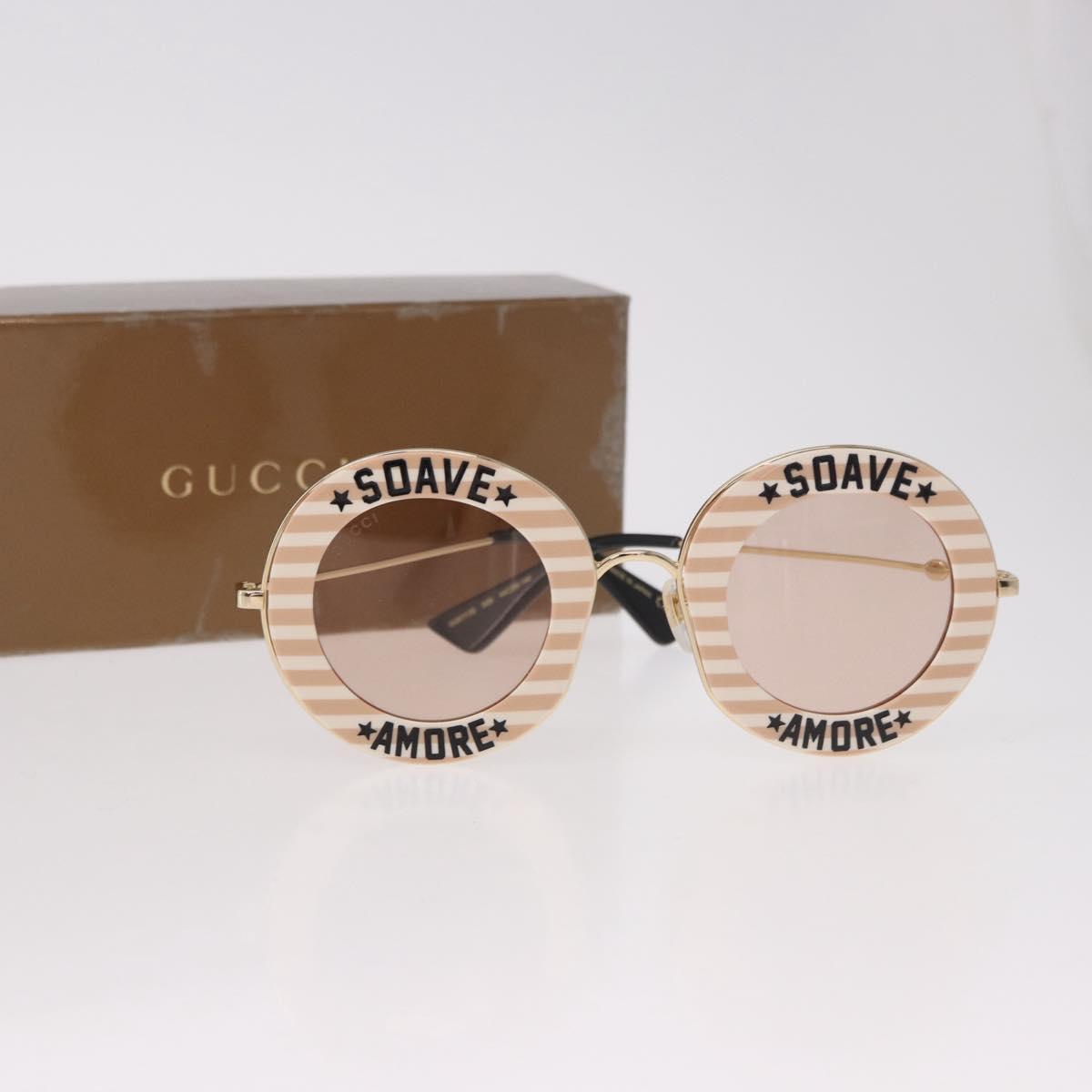 GUCCI Sunglasses metal Brown Auth 189575M