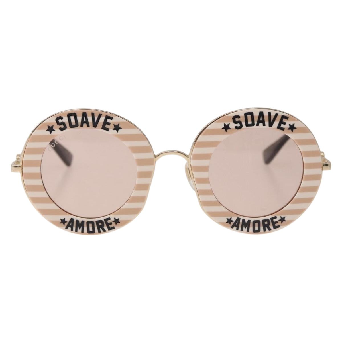 GUCCI Sunglasses metal Brown Auth 189575M