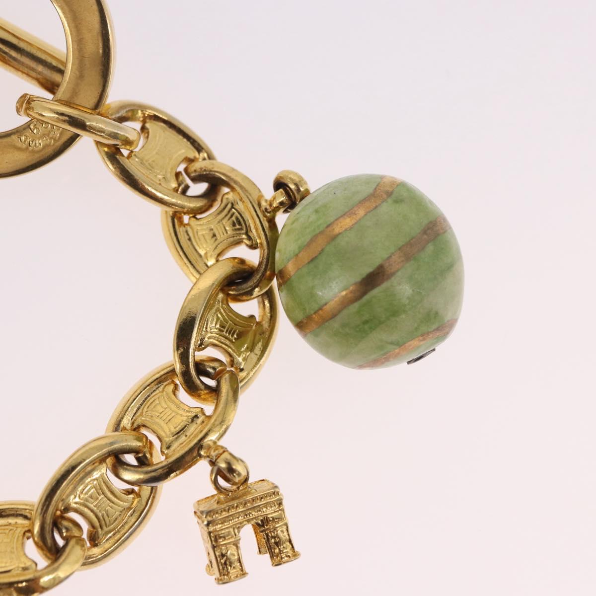 CELINE Macadam Bracelet metal Gold Tone Auth 189576M