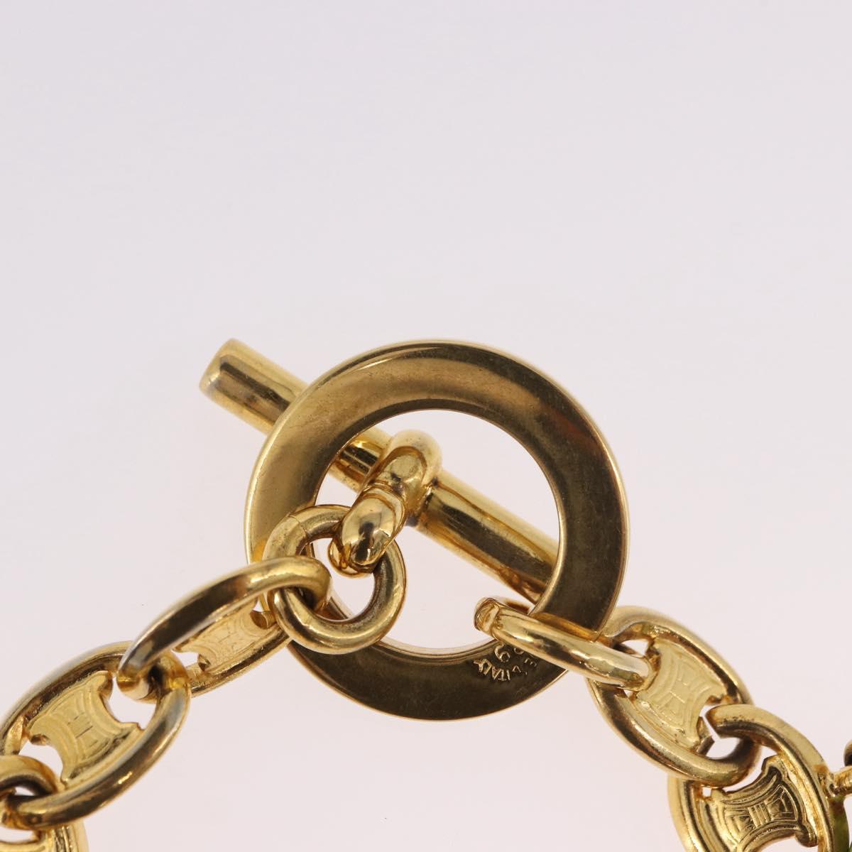 CELINE Macadam Bracelet metal Gold Tone Auth 189576M