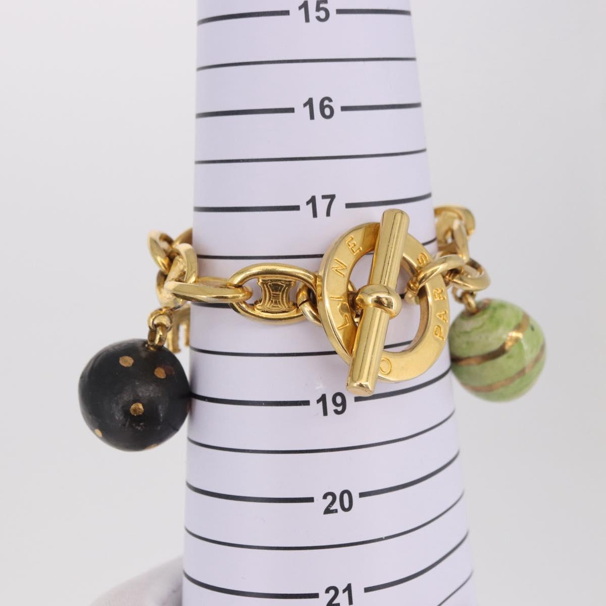 CELINE Macadam Bracelet metal Gold Tone Auth 189576M