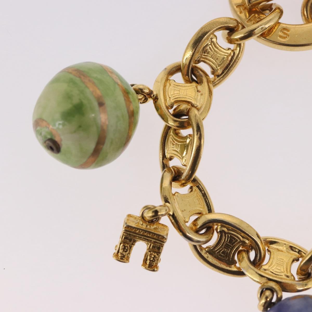 CELINE Macadam Bracelet metal Gold Tone Auth 189576M