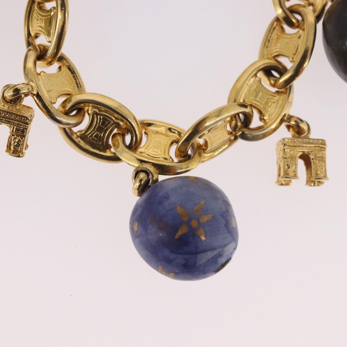 CELINE Macadam Bracelet metal Gold Tone Auth 189576M