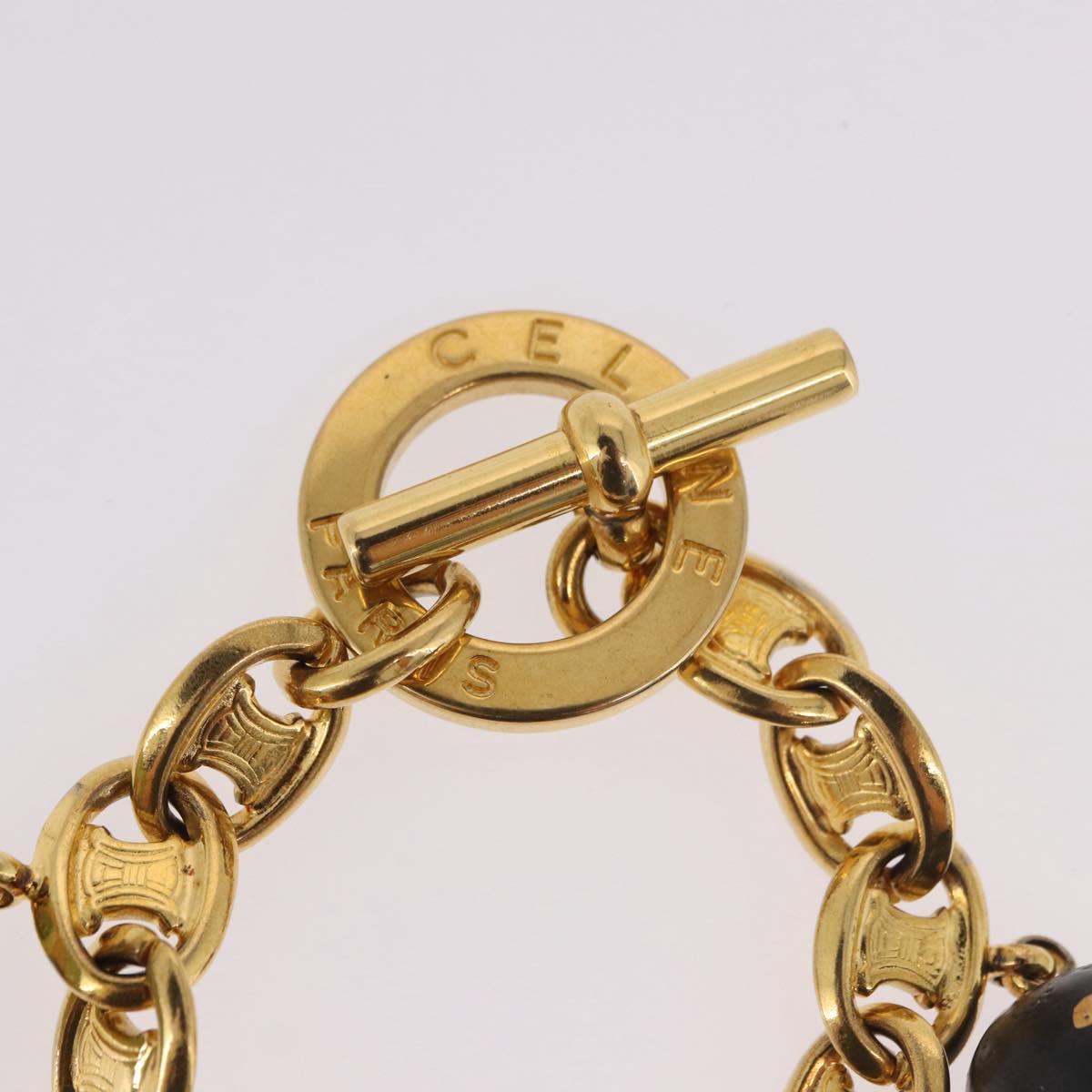 CELINE Macadam Bracelet metal Gold Tone Auth 189576M