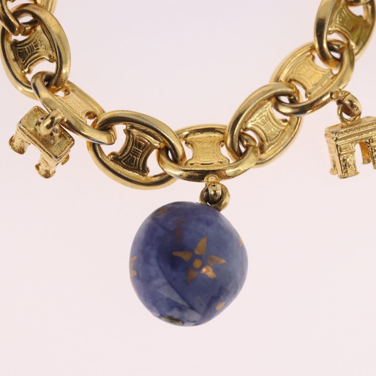 CELINE Macadam Bracelet metal Gold Tone Auth 189576M