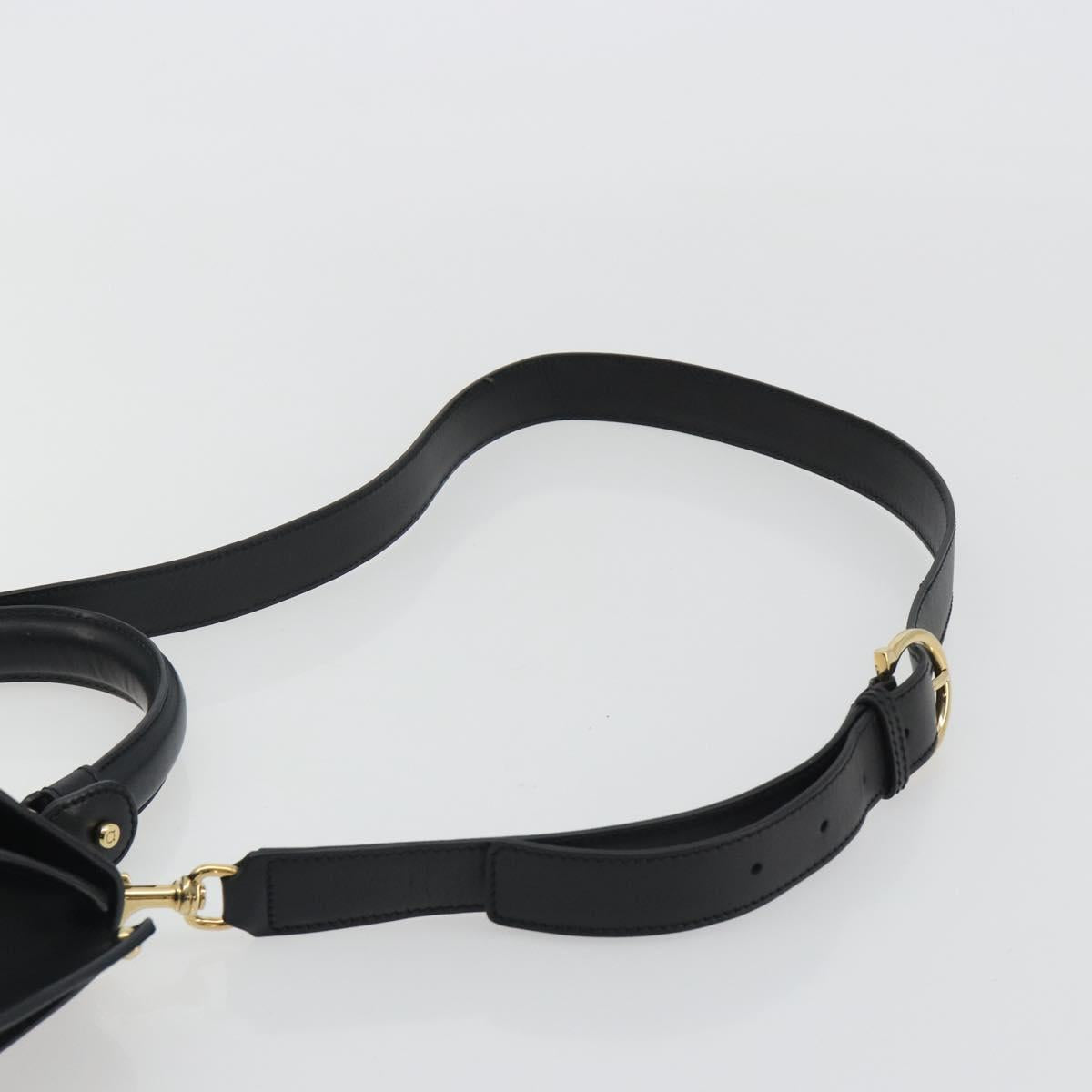 Salvatore Ferragamo Sofia Gancini Hand Bag Leather 2way Black Gold Auth 189582