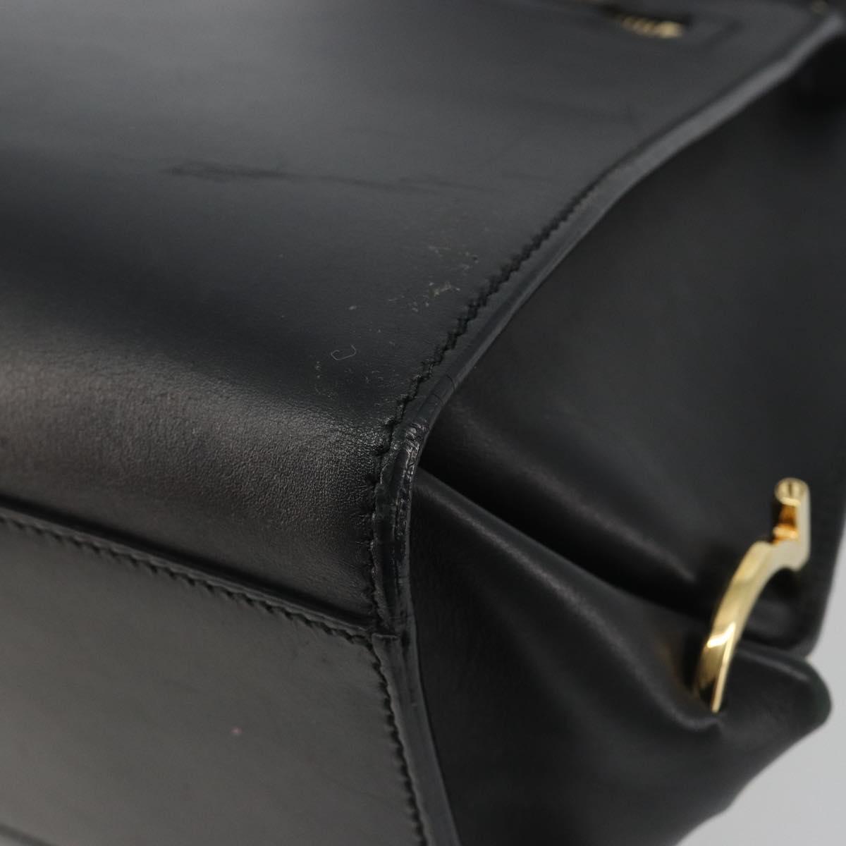 Salvatore Ferragamo Sofia Gancini Hand Bag Leather 2way Black Gold Auth 189582