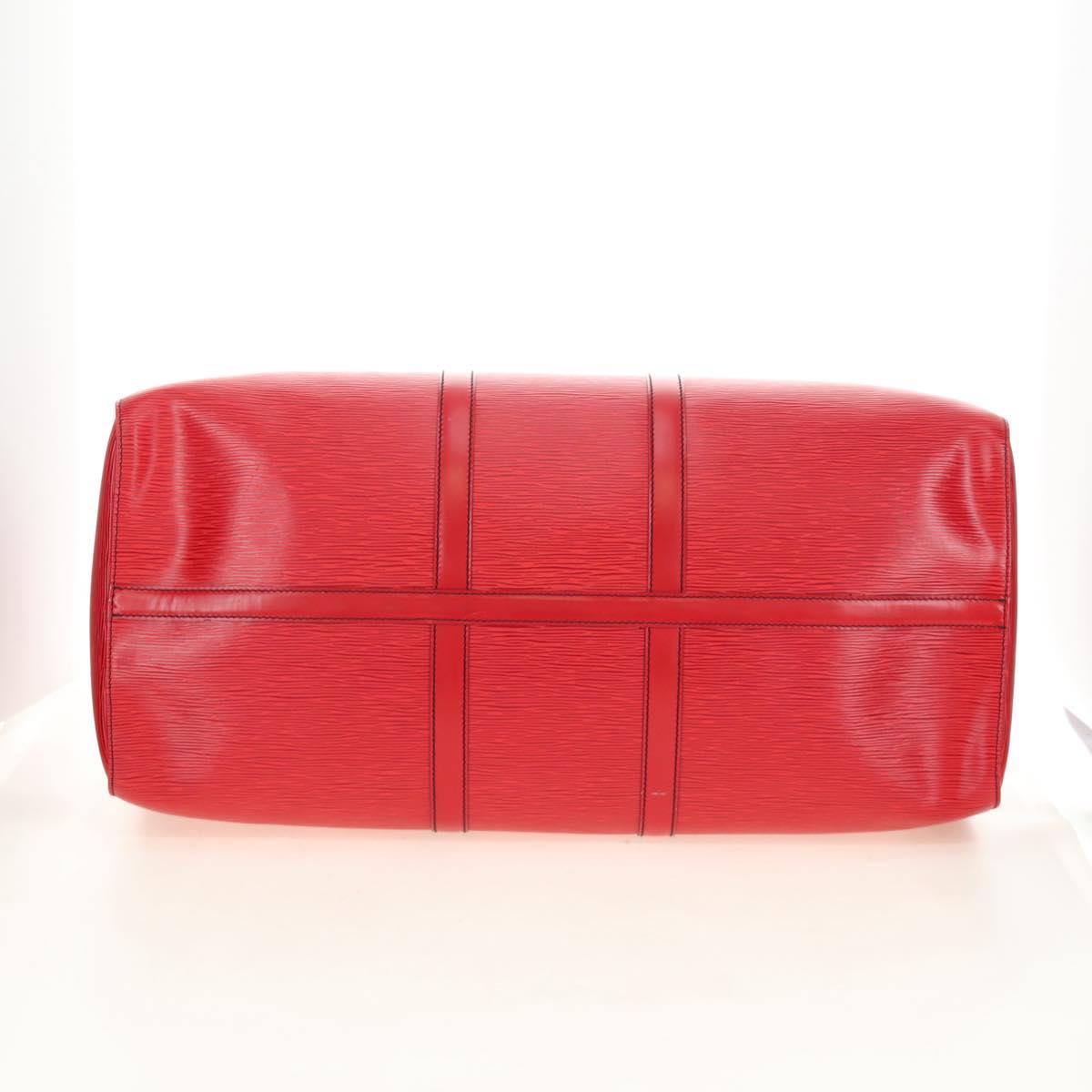 LOUIS VUITTON Epi Keepall 55 Boston Bag Red M42957 LV Auth 189584V