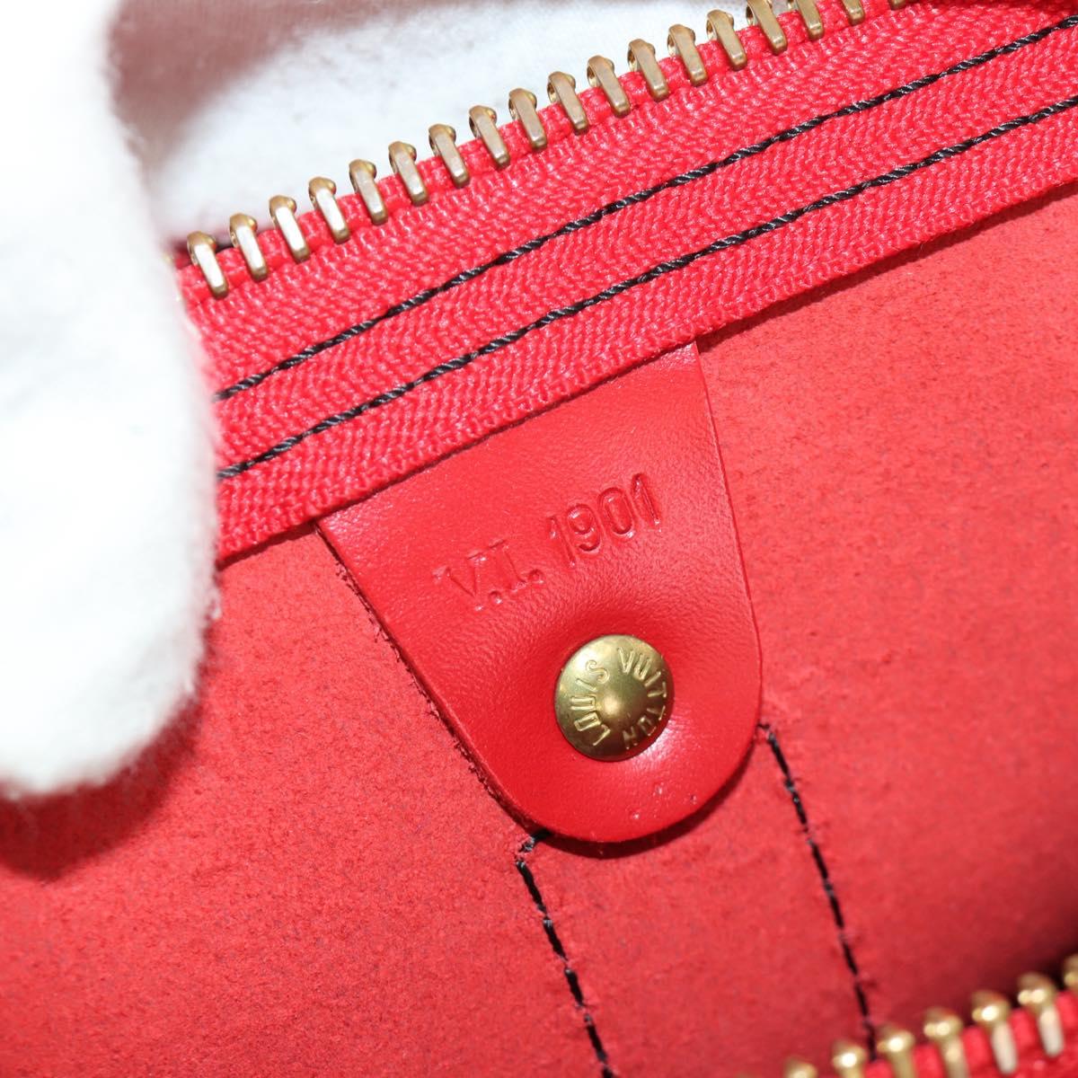 LOUIS VUITTON Epi Keepall 55 Boston Bag Red M42957 LV Auth 189584V