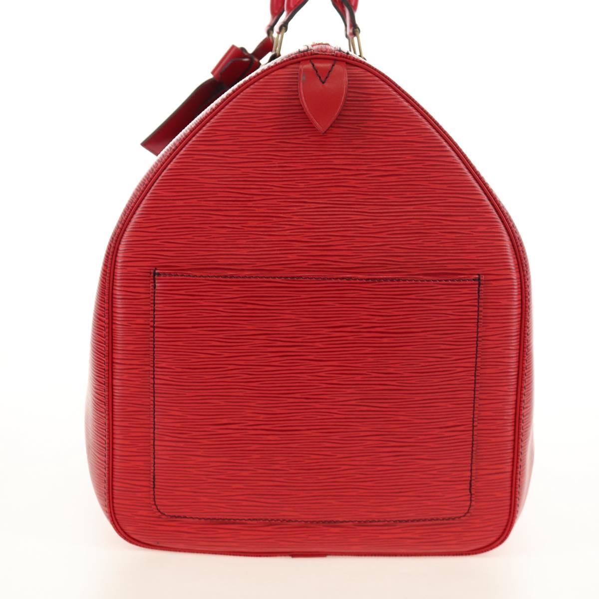 LOUIS VUITTON Epi Keepall 55 Boston Bag Red M42957 LV Auth 189584V