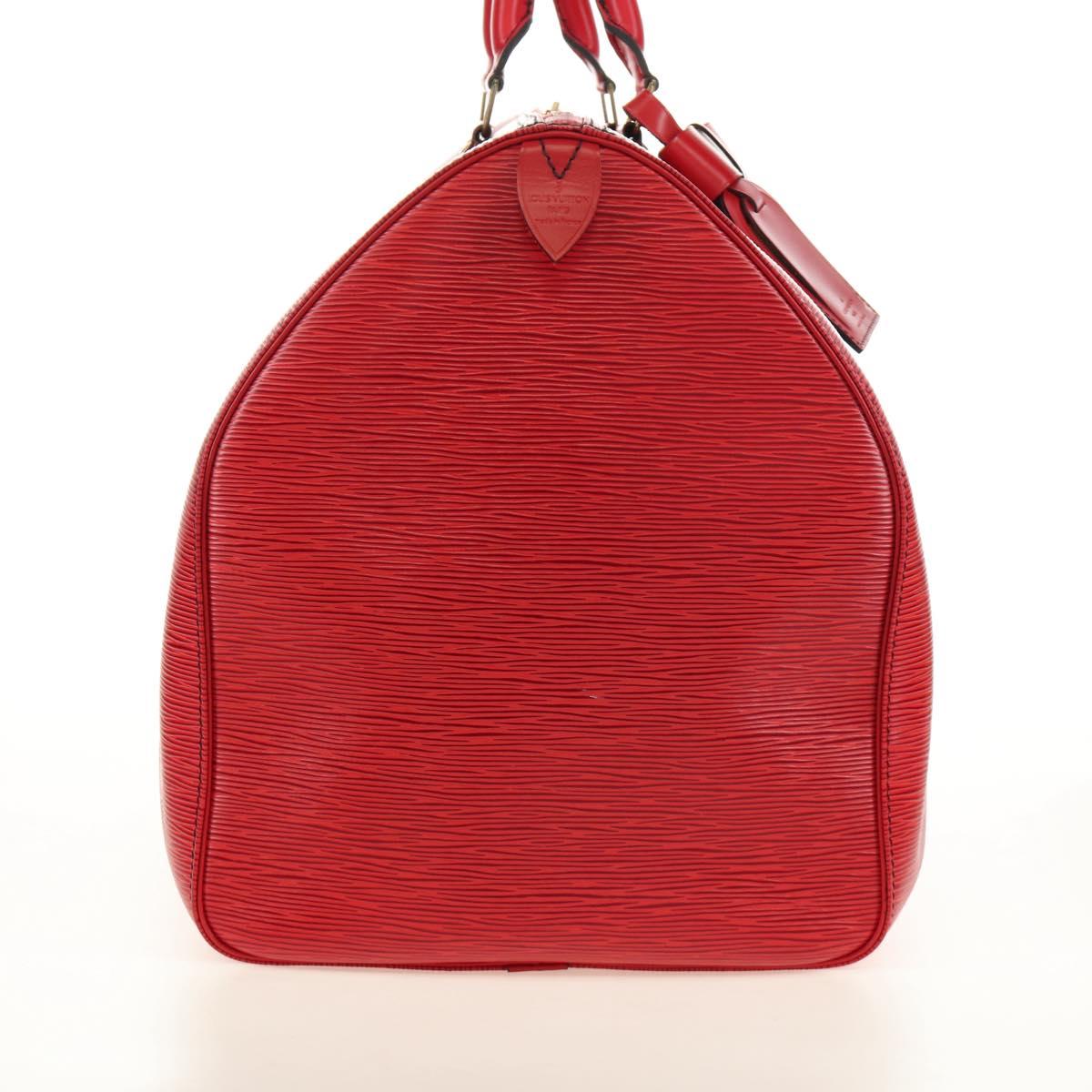 LOUIS VUITTON Epi Keepall 55 Boston Bag Red M42957 LV Auth 189584V