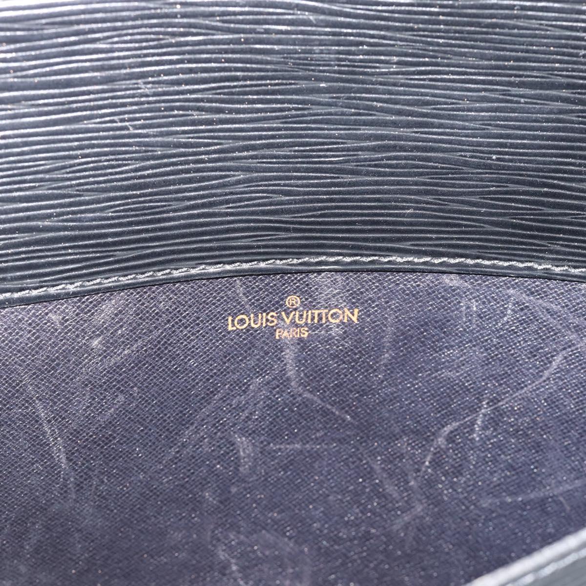 LOUIS VUITTON Epi Porte Documents Senatur Briefcase Black M54452 LV Auth 189586