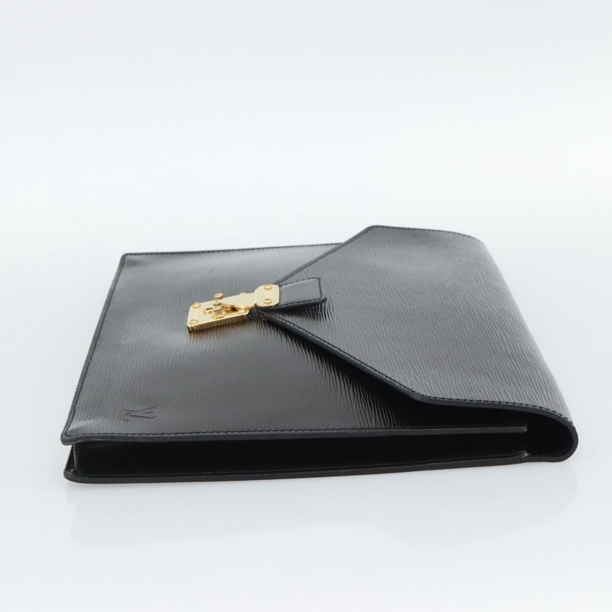 LOUIS VUITTON Epi Porte Documents Senatur Briefcase Black M54452 LV Auth 189586