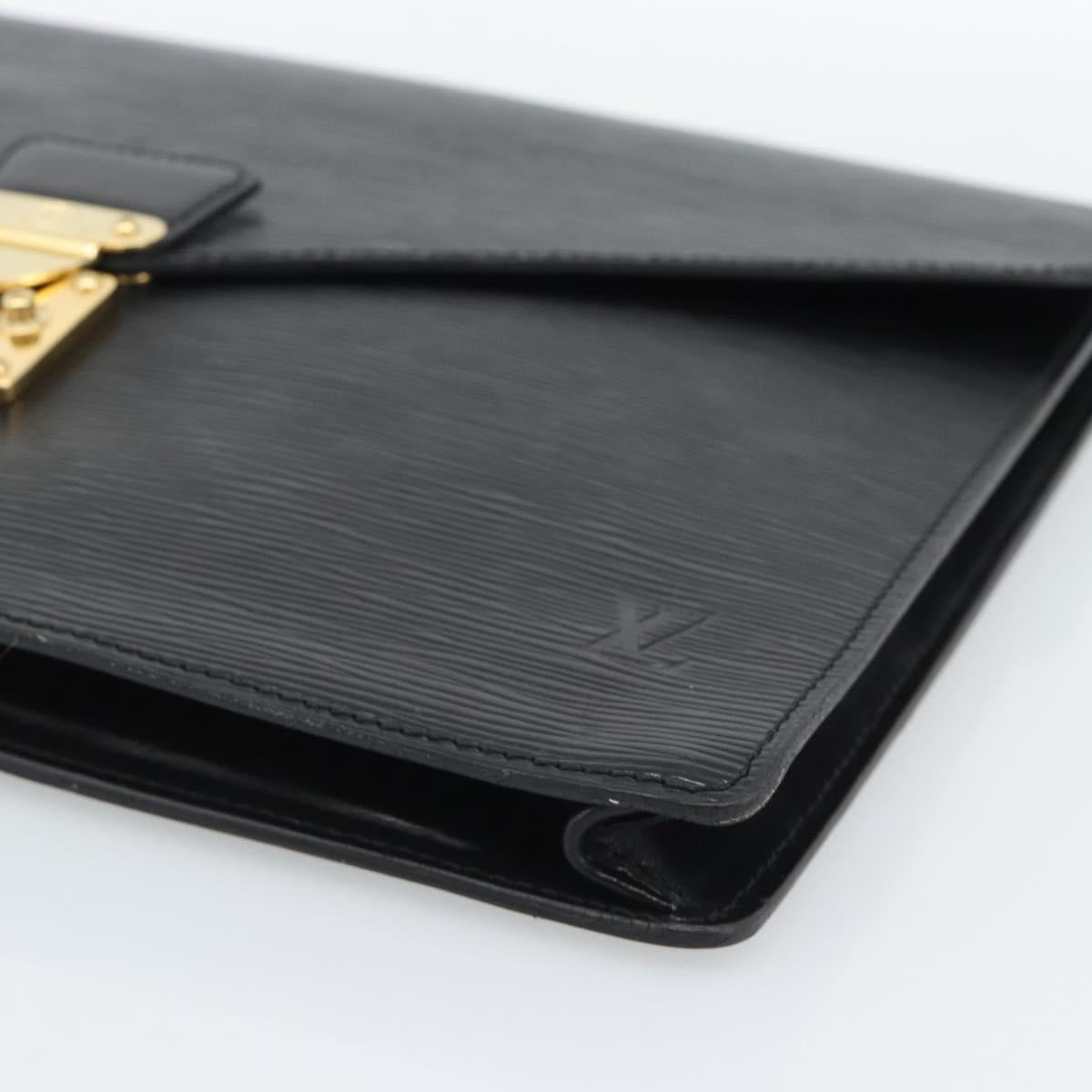 LOUIS VUITTON Epi Porte Documents Senatur Briefcase Black M54452 LV Auth 189586
