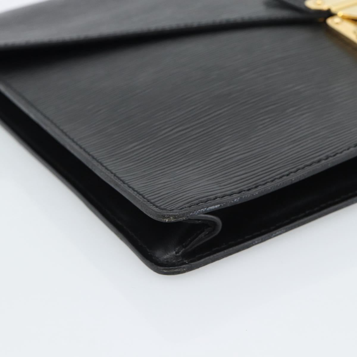 LOUIS VUITTON Epi Porte Documents Senatur Briefcase Black M54452 LV Auth 189586