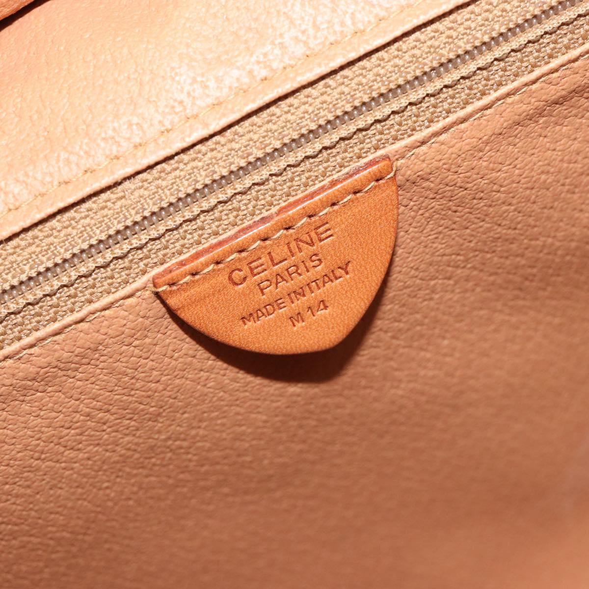 CELINE Macadam Canvas Hand Bag PVC Beige Gold Auth 189587