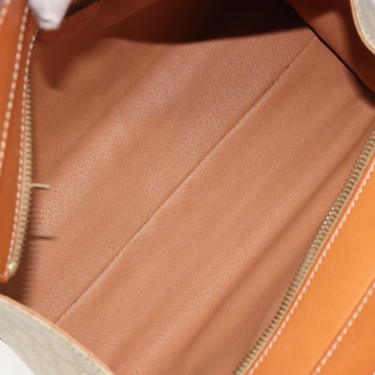 CELINE Macadam Canvas Hand Bag PVC Beige Gold Auth 189587