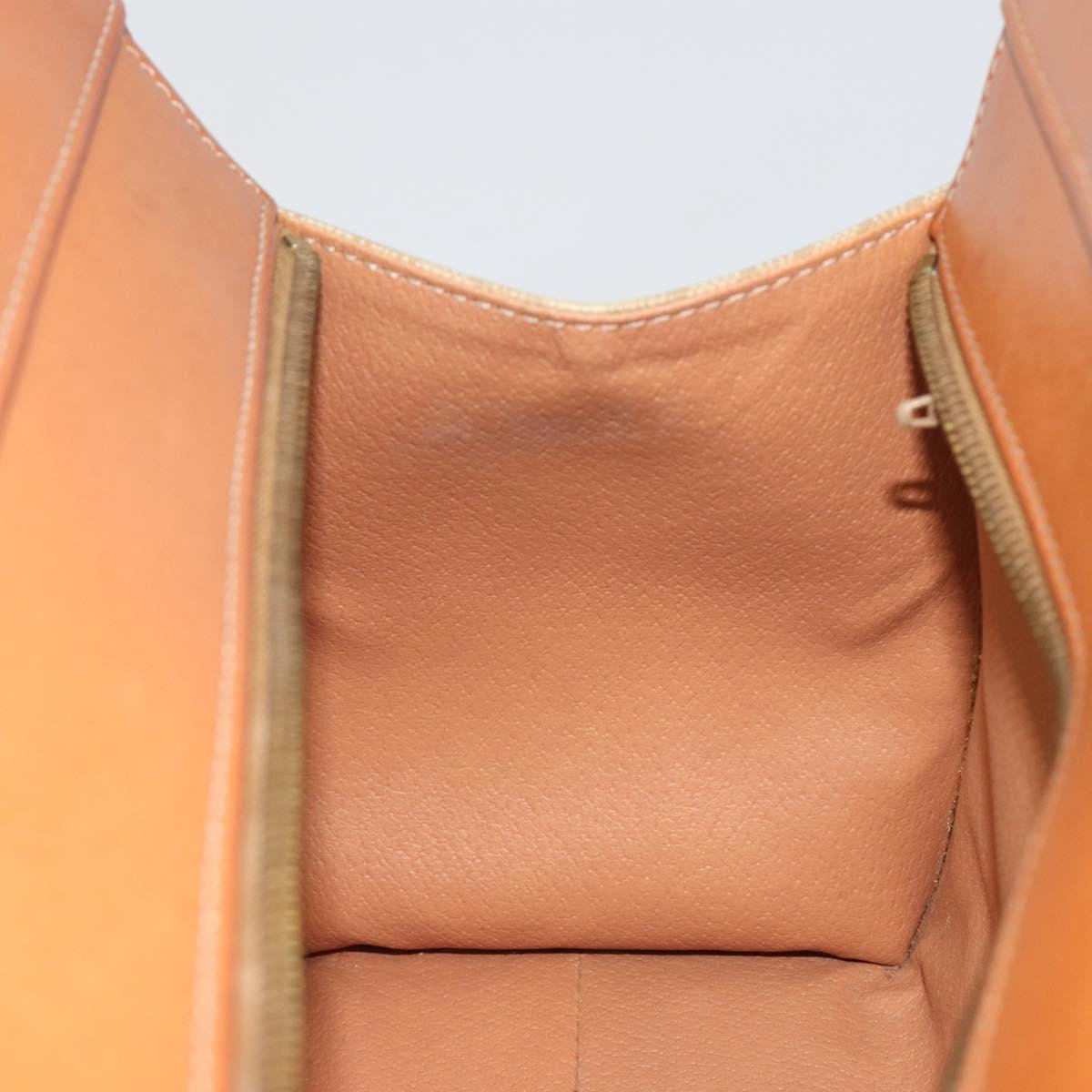 CELINE Macadam Canvas Hand Bag PVC Beige Gold Auth 189587