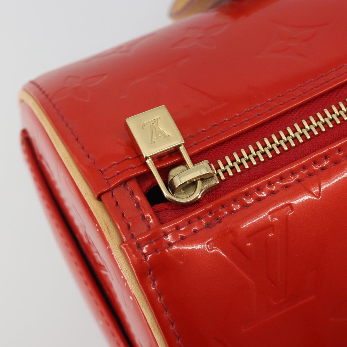 LOUIS VUITTON Monogram Vernis Bedford Hand Bag Rouge M91328 LV Auth 189592A