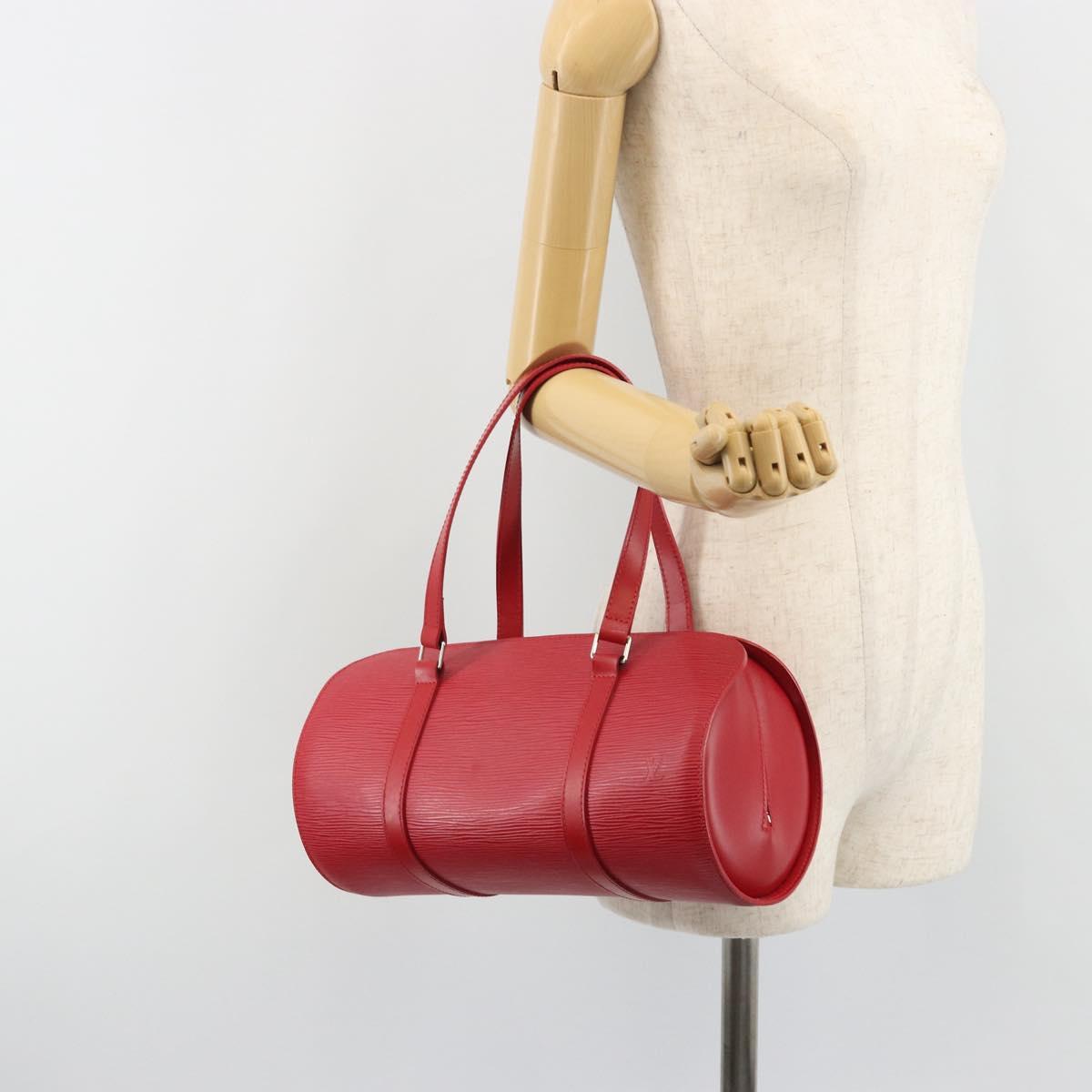 LOUIS VUITTON Epi Soufflot Hand Bag Red M52227 LV Auth 189593V