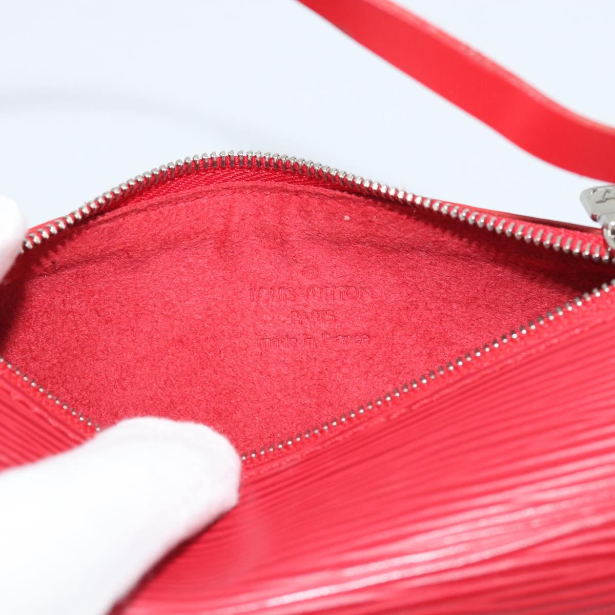 LOUIS VUITTON Epi Soufflot Pouch Accessory Pouch Red LV Auth 189594