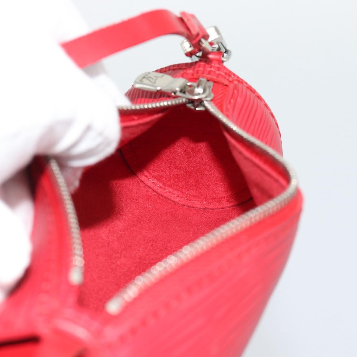 LOUIS VUITTON Epi Soufflot Pouch Accessory Pouch Red LV Auth 189594