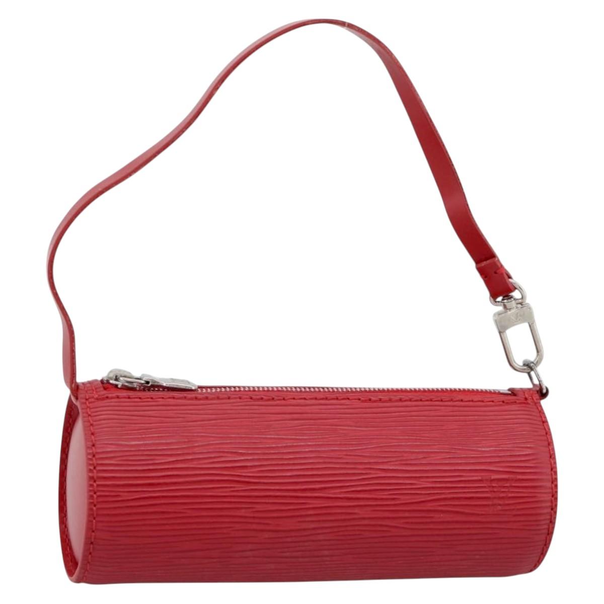 LOUIS VUITTON Epi Soufflot Pouch Accessory Pouch Red LV Auth 189594