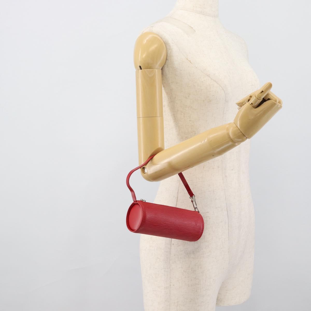 LOUIS VUITTON Epi Soufflot Pouch Accessory Pouch Red LV Auth 189594