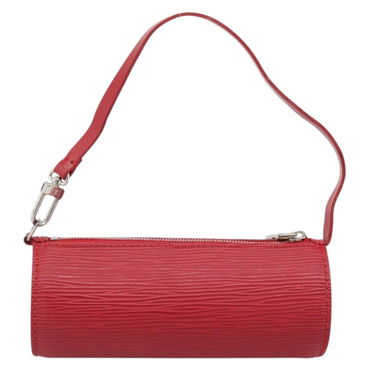 LOUIS VUITTON Epi Soufflot Pouch Accessory Pouch Red LV Auth 189594