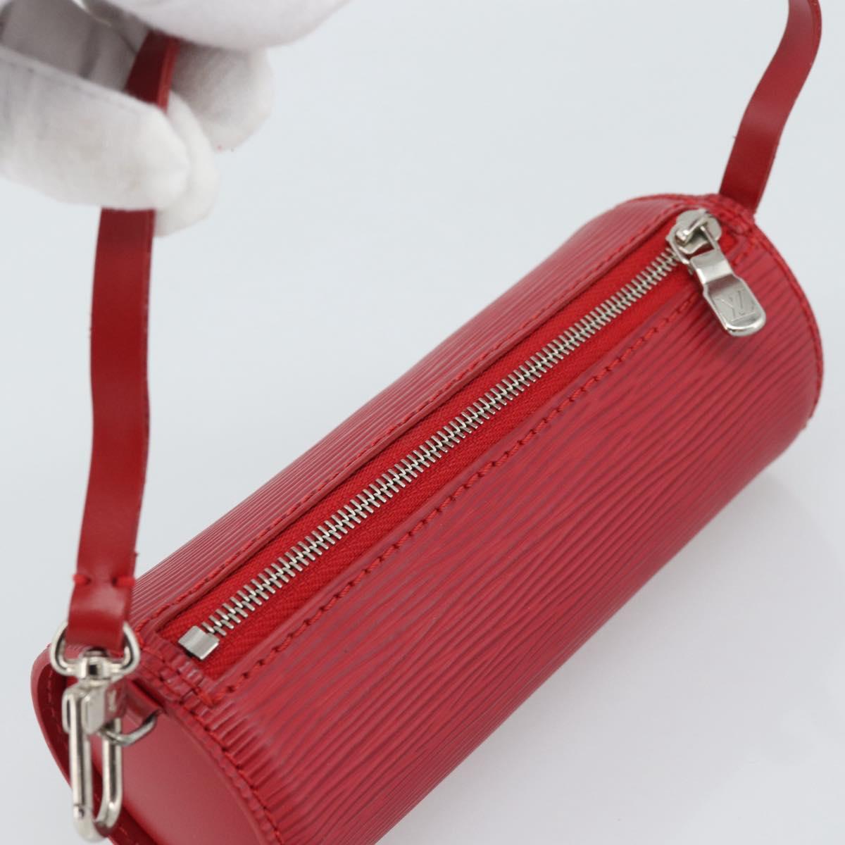 LOUIS VUITTON Epi Soufflot Pouch Accessory Pouch Red LV Auth 189594