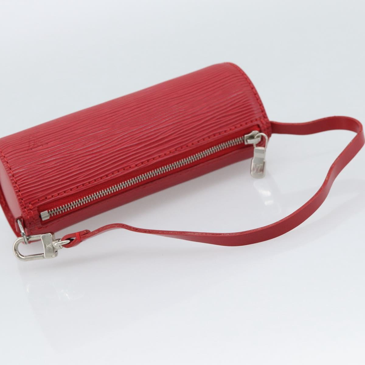 LOUIS VUITTON Epi Soufflot Pouch Accessory Pouch Red LV Auth 189594
