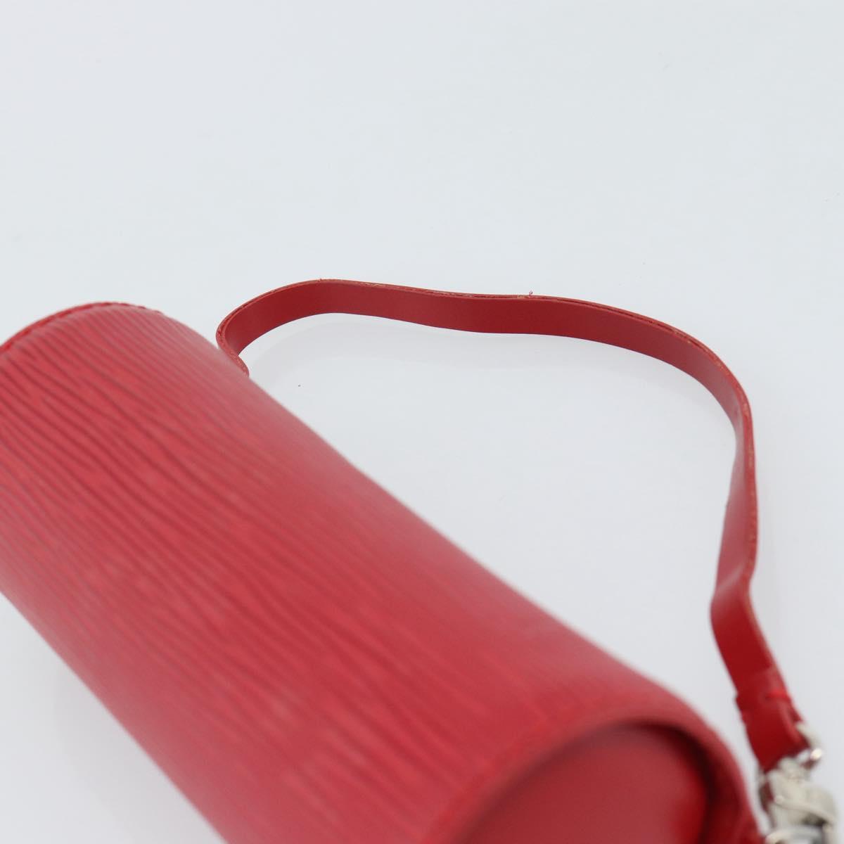 LOUIS VUITTON Epi Soufflot Pouch Accessory Pouch Red LV Auth 189594