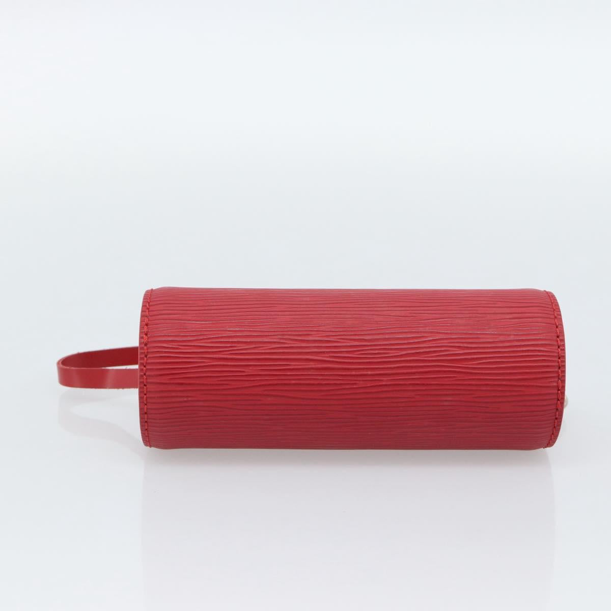 LOUIS VUITTON Epi Soufflot Pouch Accessory Pouch Red LV Auth 189594
