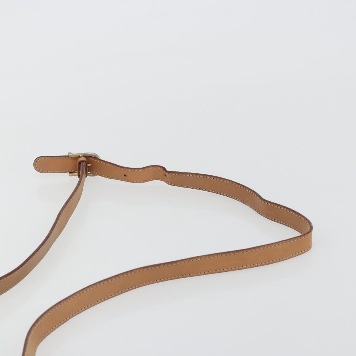 CELINE Macadam Canvas Circle Shoulder Bag PVC Leather Brown Gold Auth 189595