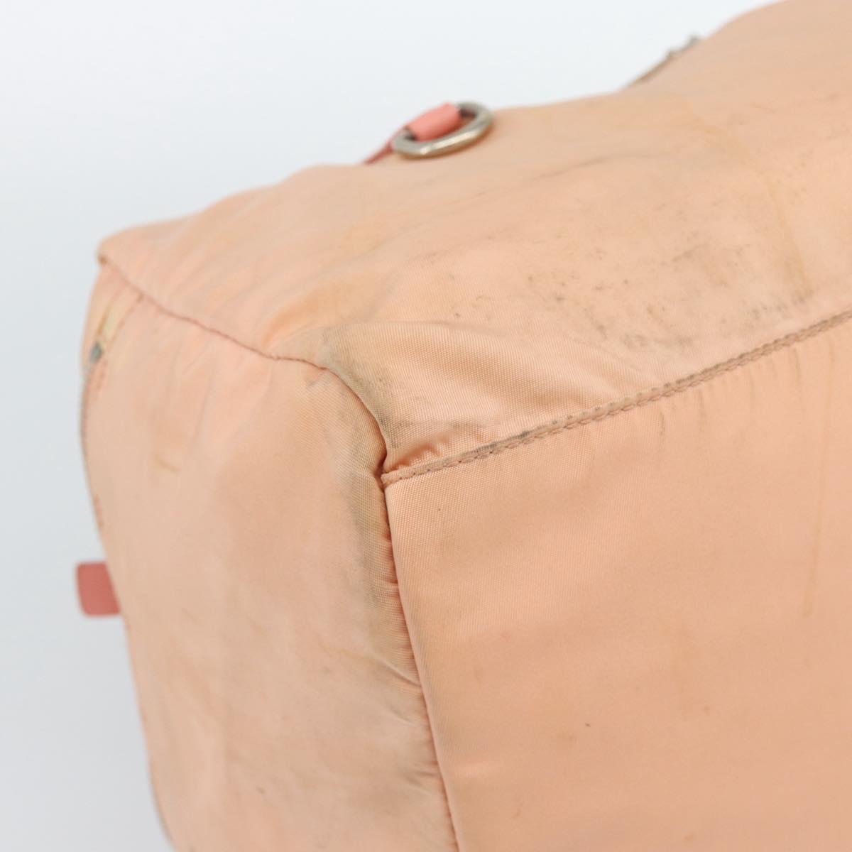 PRADA Hand Bag Nylon Pink Silver Auth 189599
