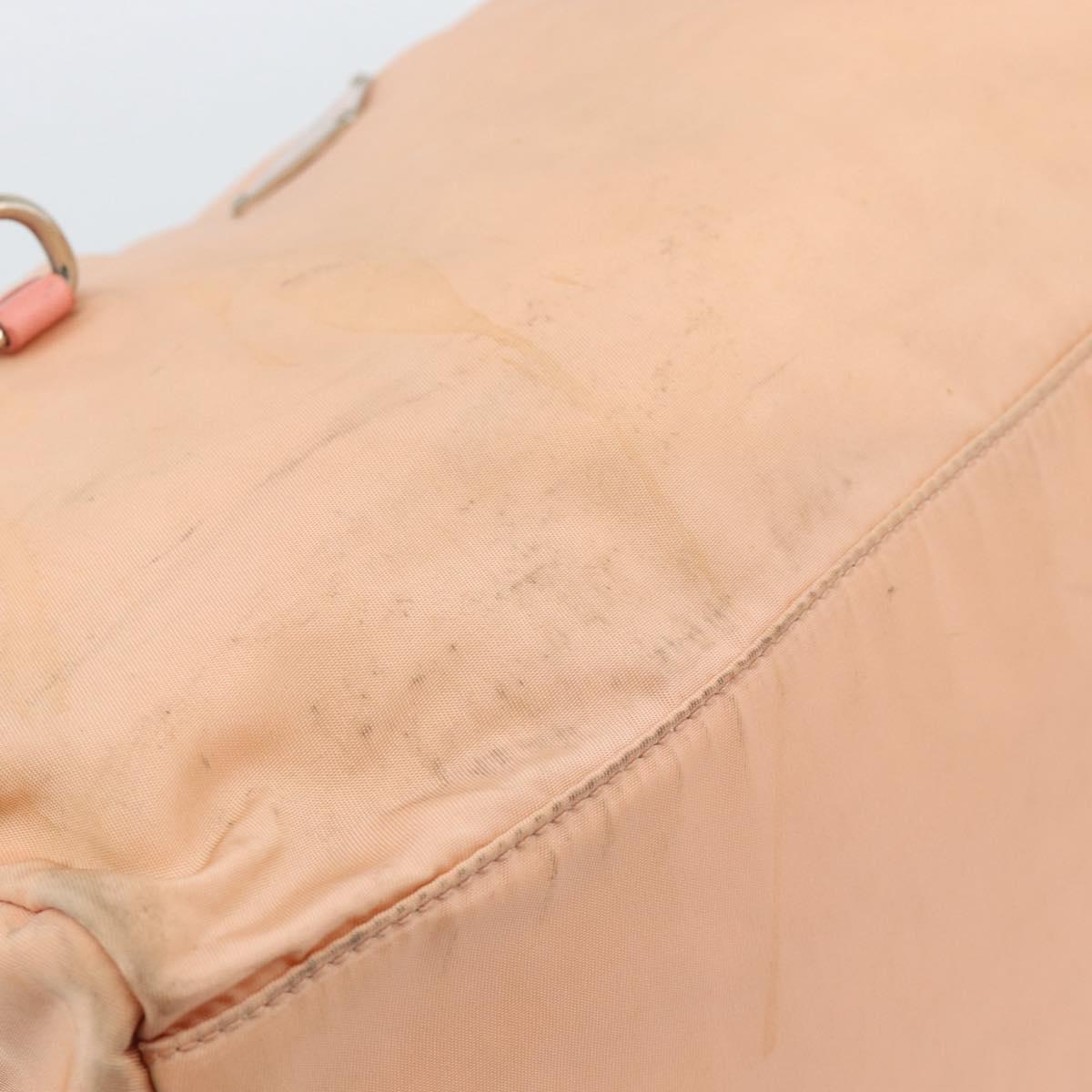 PRADA Hand Bag Nylon Pink Silver Auth 189599