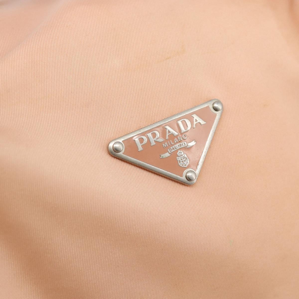 PRADA Hand Bag Nylon Pink Silver Auth 189599