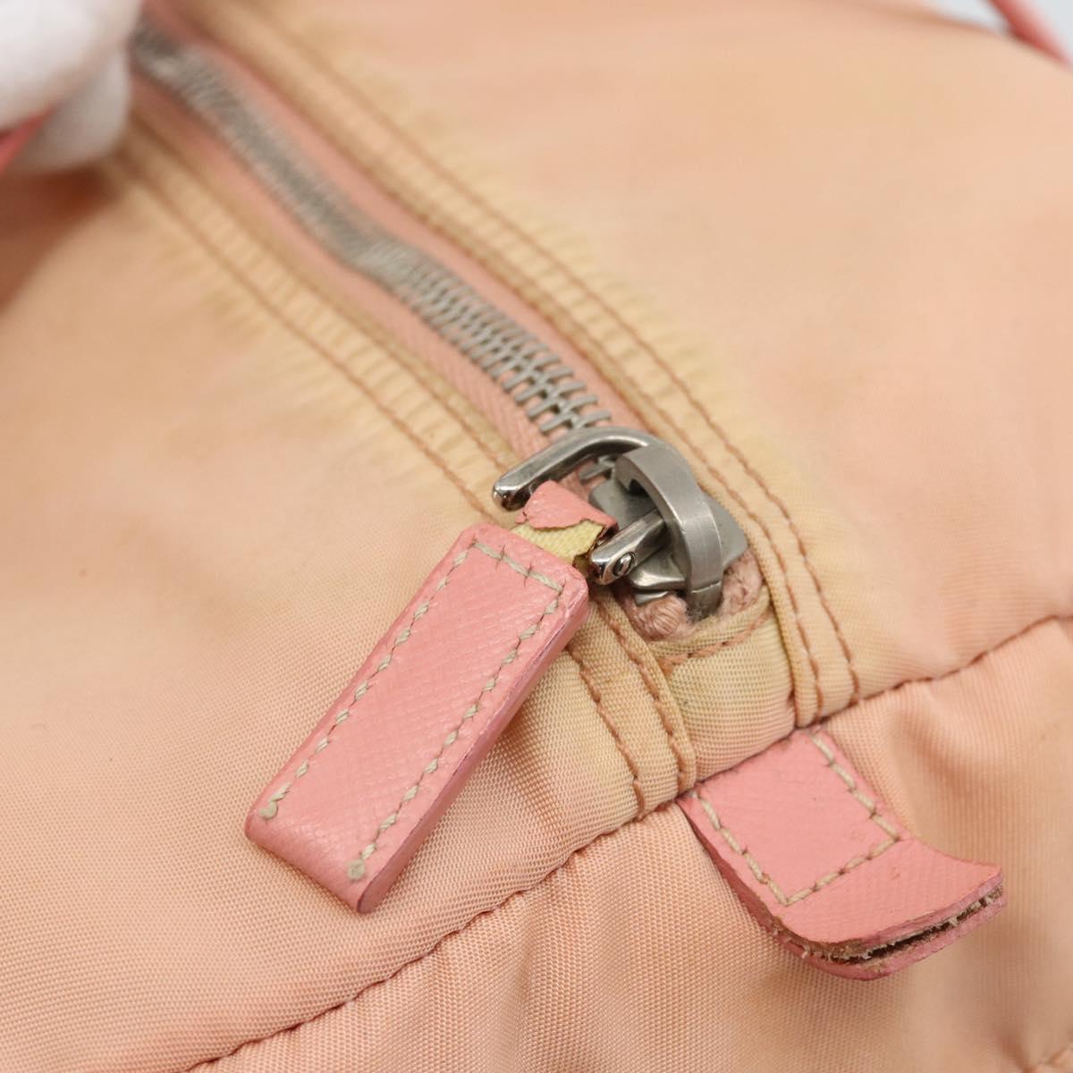 PRADA Hand Bag Nylon Pink Silver Auth 189599