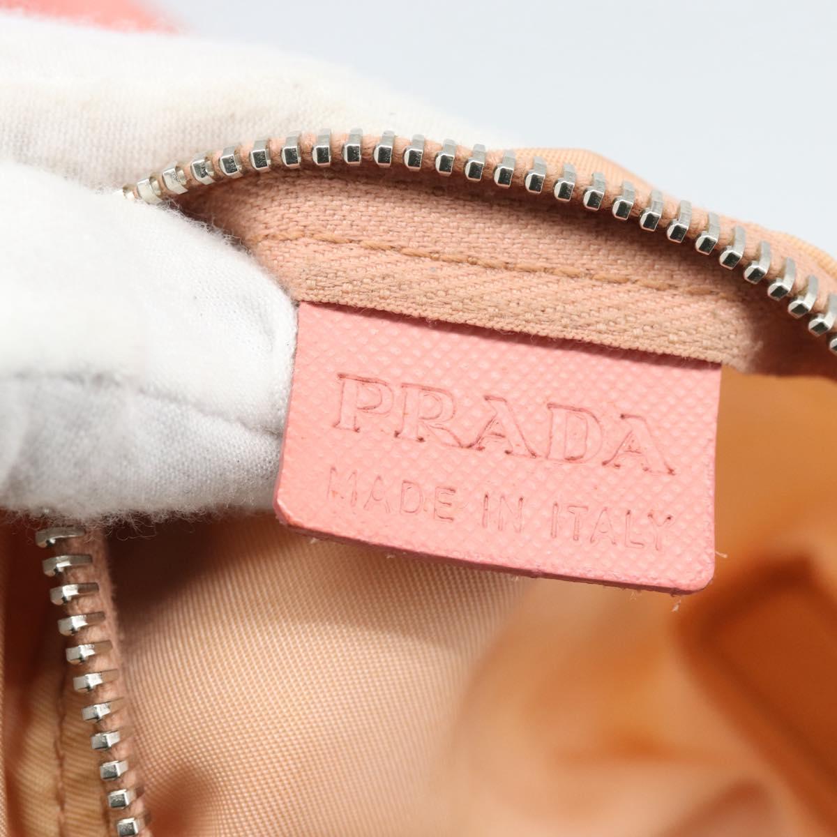 PRADA Hand Bag Nylon Pink Silver Auth 189599