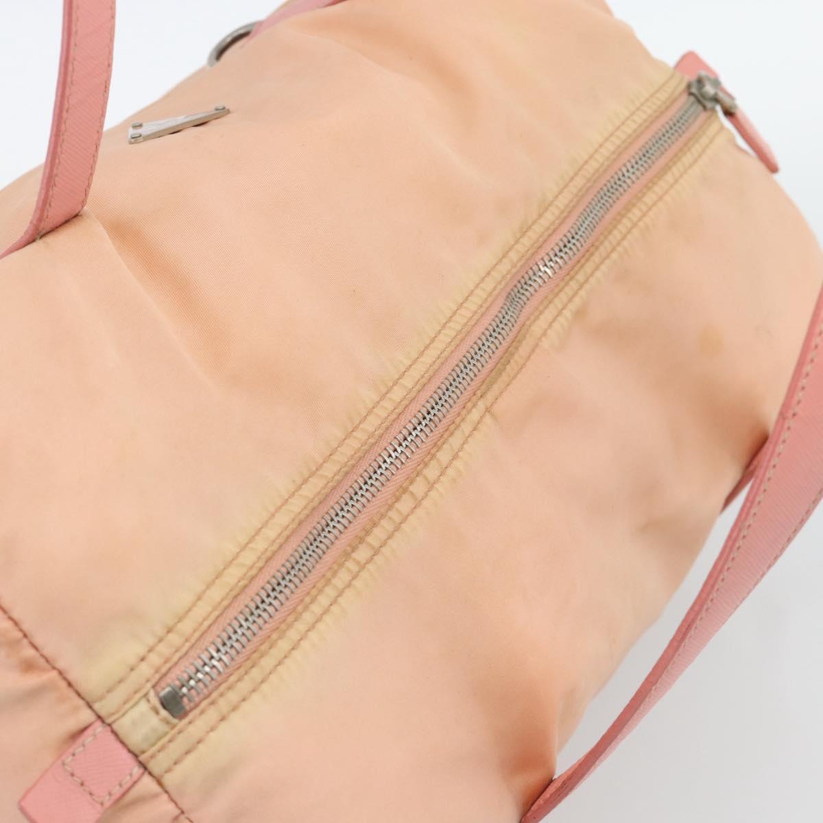 PRADA Hand Bag Nylon Pink Silver Auth 189599