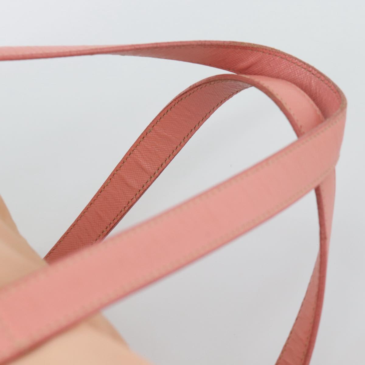 PRADA Hand Bag Nylon Pink Silver Auth 189599
