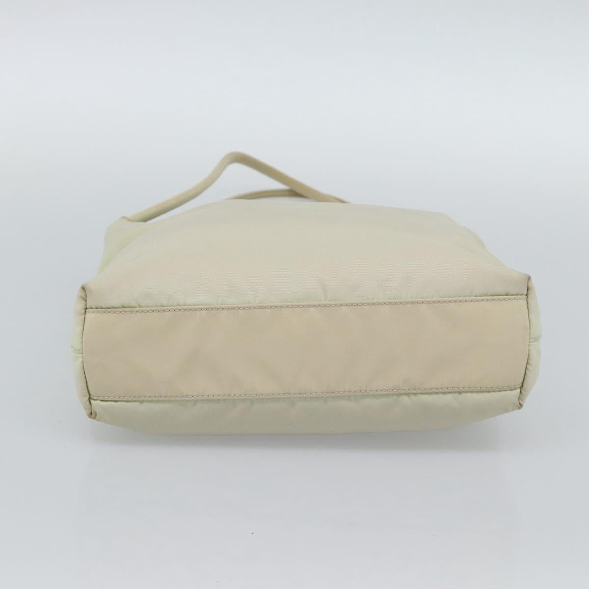 PRADA Tote Bag Nylon Ivory Silver Auth 189601