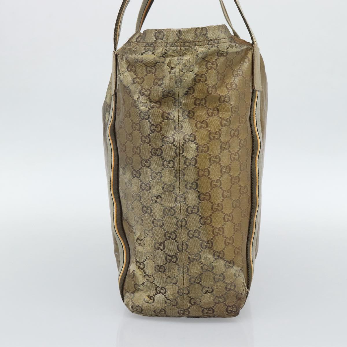 GUCCI GG Crystal Tote Bag Coated Canvas Beige 189669 Auth 189612