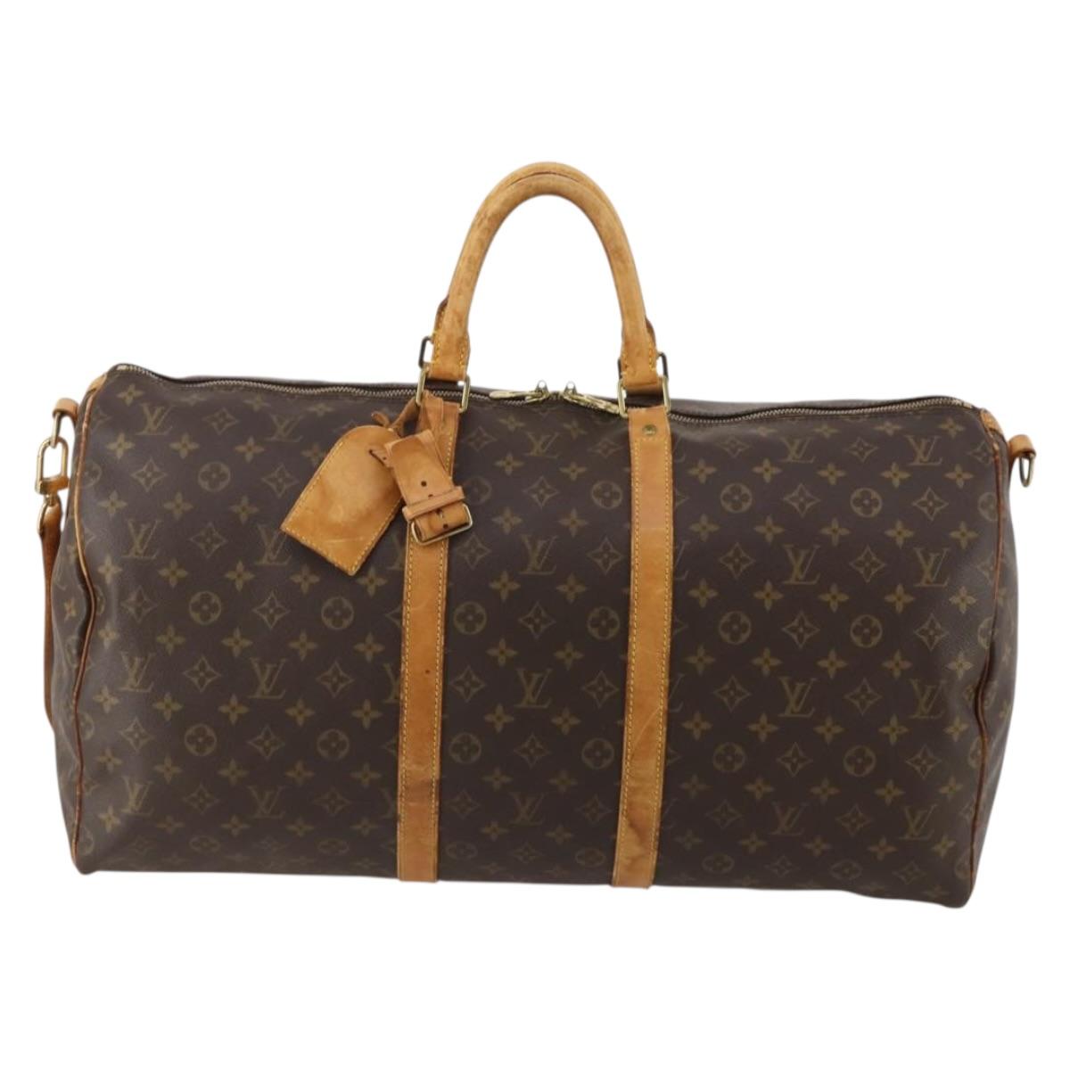 LOUIS VUITTON Monogram Keepall Bandouliere 55 Boston Bag M41414 LV Auth 189613