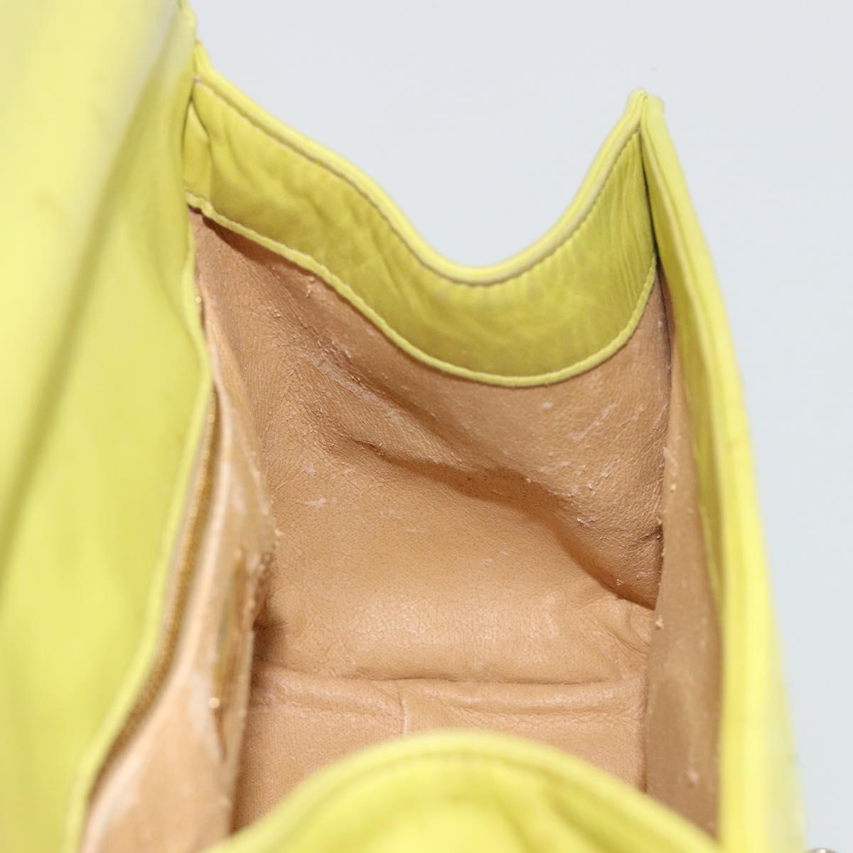 BOTTEGA VENETA INTRECCIATO Hand Bag Leather Yellow Gold Auth 189621