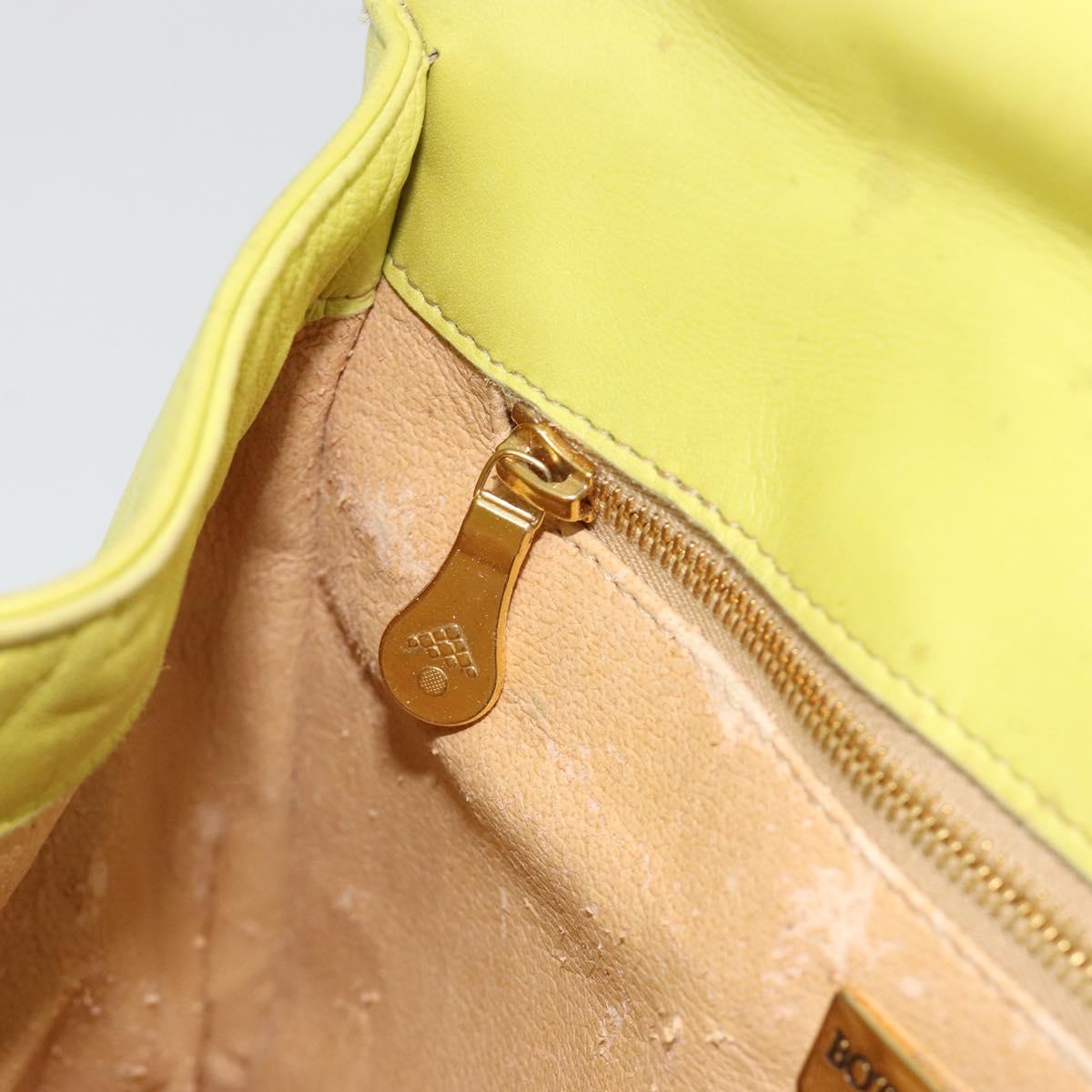 BOTTEGA VENETA INTRECCIATO Hand Bag Leather Yellow Gold Auth 189621