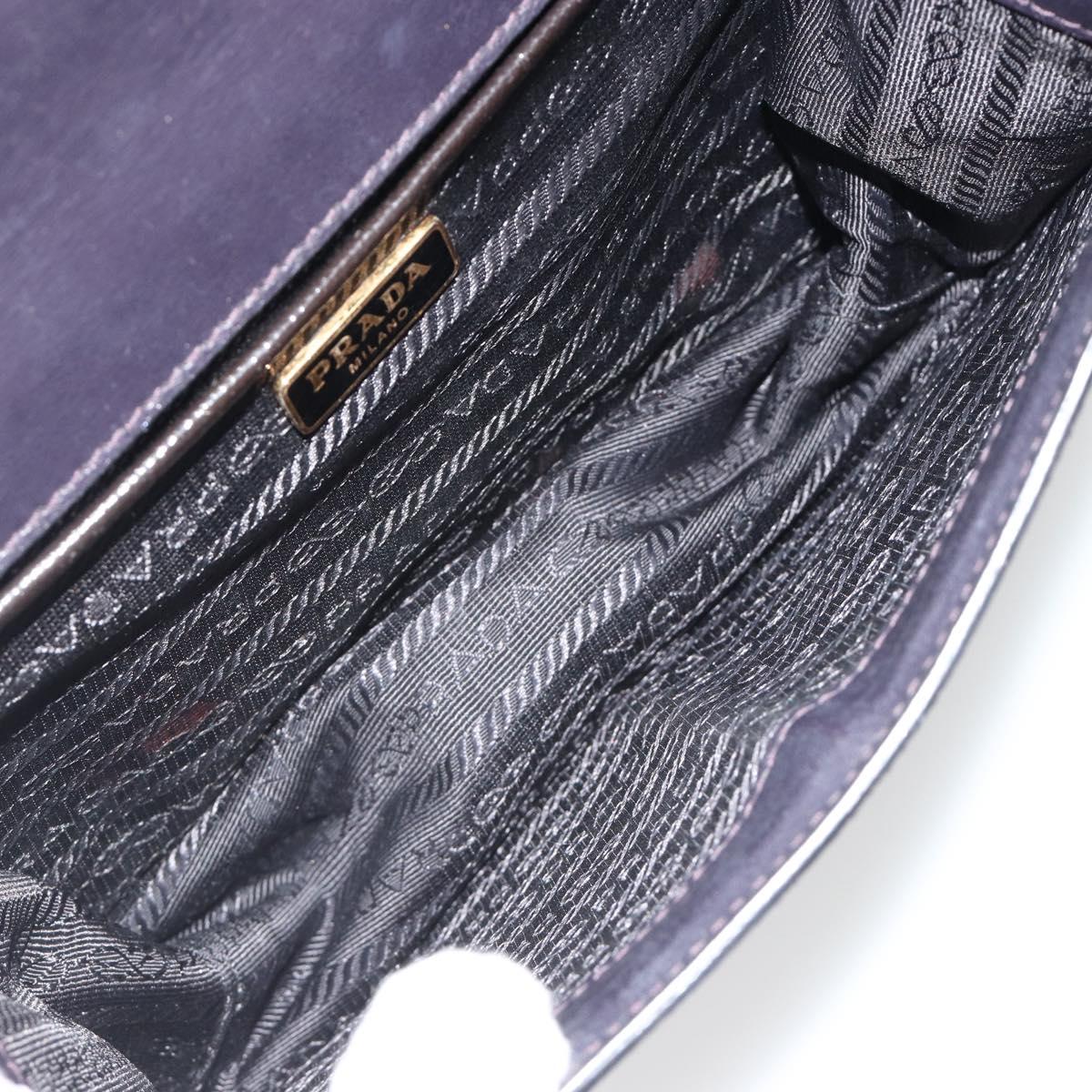 PRADA Chain Shoulder Bag Saffiano Leather Black Gold Auth 189622A