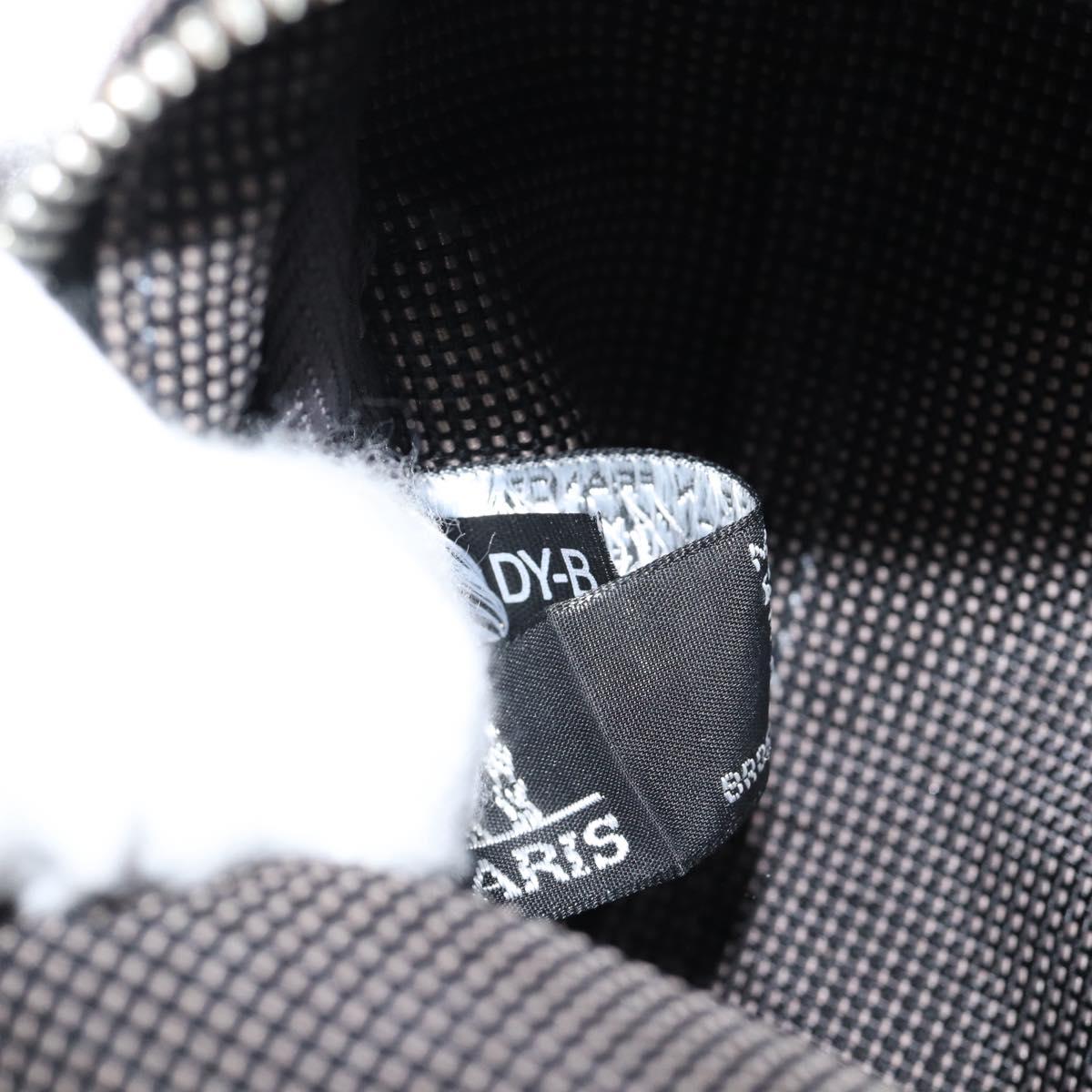 HERMES Her Line MM Hand Bag Canvas Gray Silver Auth 189625